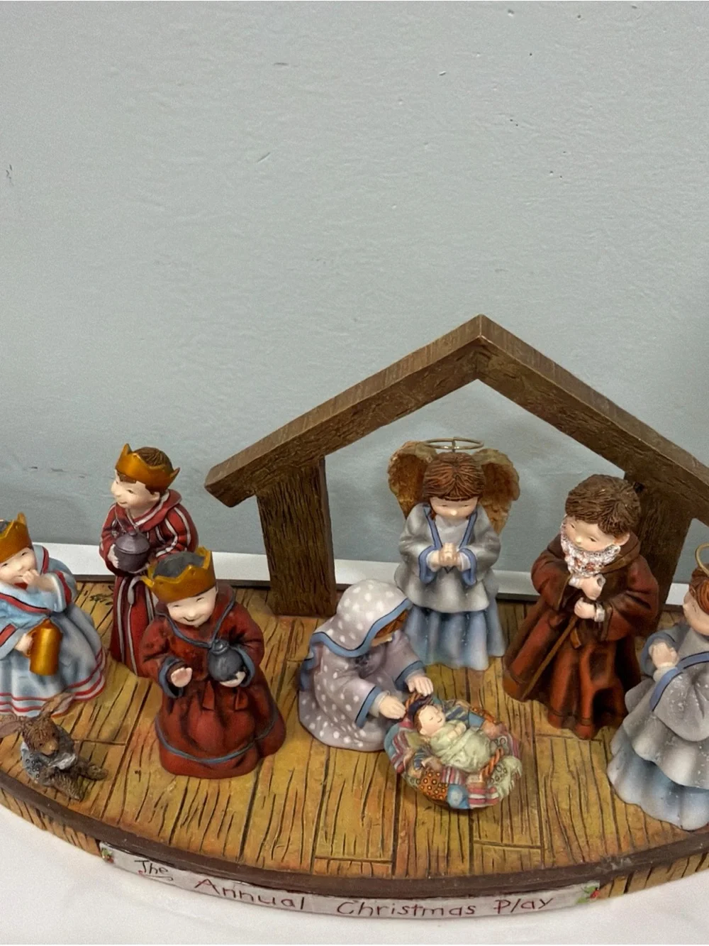 Holiday Nativity Figurine Set - Red, Blue, Brown